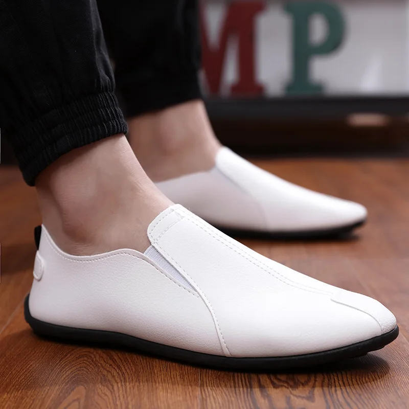 Fashion Men Leather Shoes Casual Loafers for Summer Autumn New Light Comfortable Flats Solid Rubber Shoes Cheap 
Fashion Men Leather Shoes Casual Loafers for Summer Autumn New Light Comfortable Flats Solid Rubber Shoes Cheap