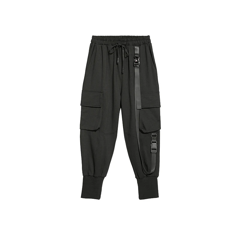 Patchwork Pocket Drawstring Cargo Pants Women Black Elastic Waist Loose Casual Ladies Trousers Fashion Clothes Autumn 2020
Patchwork Pocket Drawstring Cargo Pants Women Black Elastic Waist Loose Casual Ladies Trousers Fashion Clothes Autumn 2020