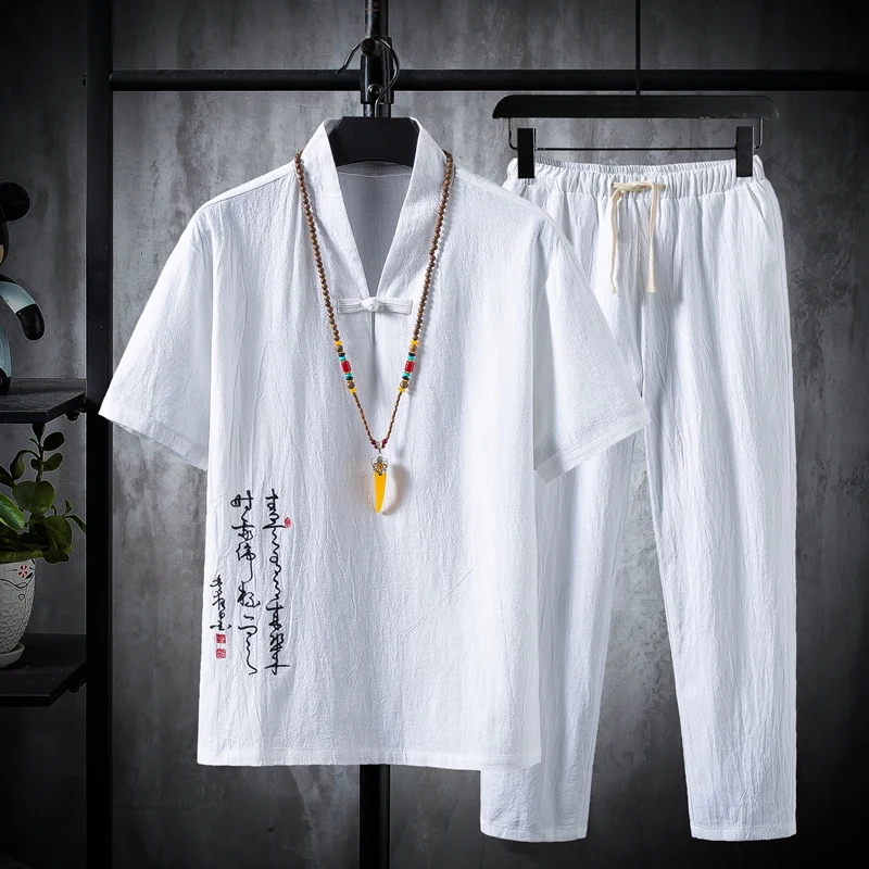 (Shirt + trousers) summer Cotton and linen men shirts high quality men's embroidery Short sleeve shirts men size M-5XL TZ019
(Shirt + trousers) summer Cotton and linen men shirts high quality men's embroidery Short sleeve shirts men size M-5XL TZ019