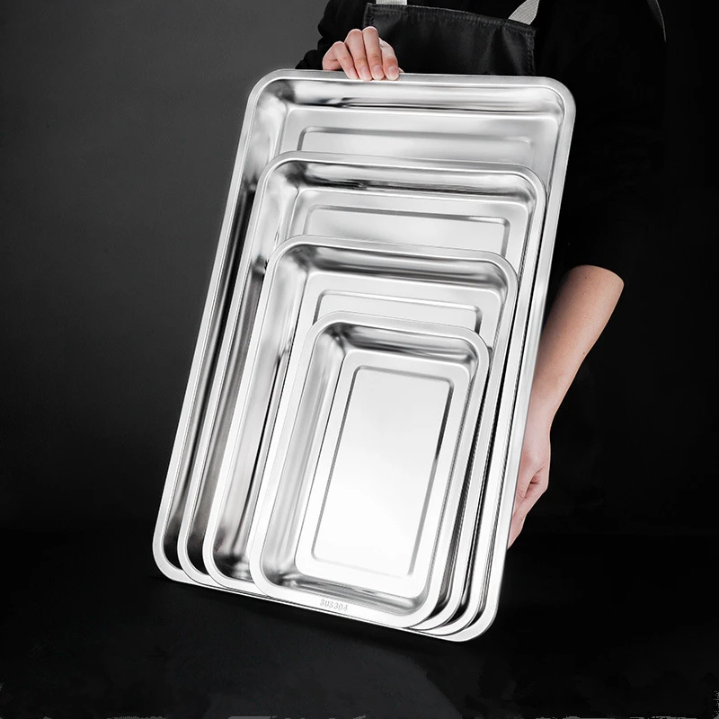 Stainless Steel Barbecue Tray Food Container Snack Dish Kitchen Storage Plate Pastry Cake Dessert Baking Pan Cutlery Organizer
Stainless Steel Barbecue Tray Food Container Snack Dish Kitchen Storage Plate Pastry Cake Dessert Baking Pan Cutlery Organizer