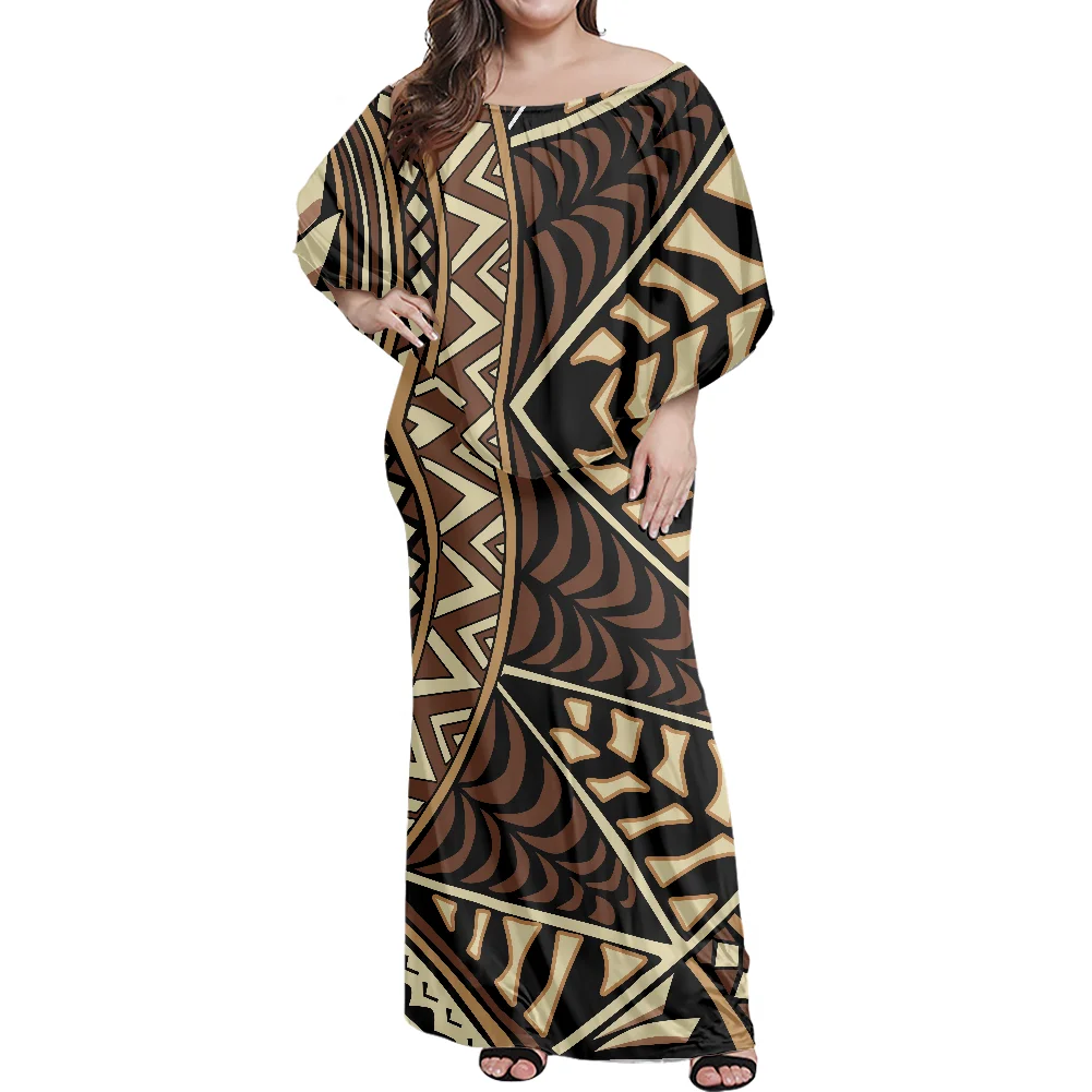 

Hot Sexy Strapless Women Party Elegant Summer Club Bodycon Dresses Samoan Puletasi Polynesian New Design Frill Dress