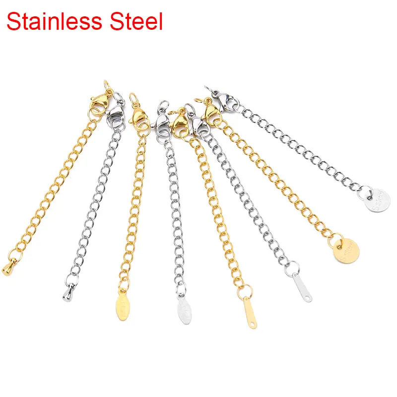 10pcs Stainless Steel Extended Extension Extender Tail Chain Golden Color Lobster Clasps Hooks For Necklace DIY Jewelry Making
10pcs Stainless Steel Extended Extension Extender Tail Chain Golden Color Lobster Clasps Hooks For Necklace DIY Jewelry Making
