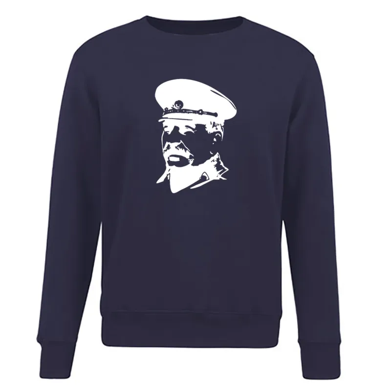 СССР Сталин в форме зимняя мужская стиле хип хоп однотонные Цвет толстовки