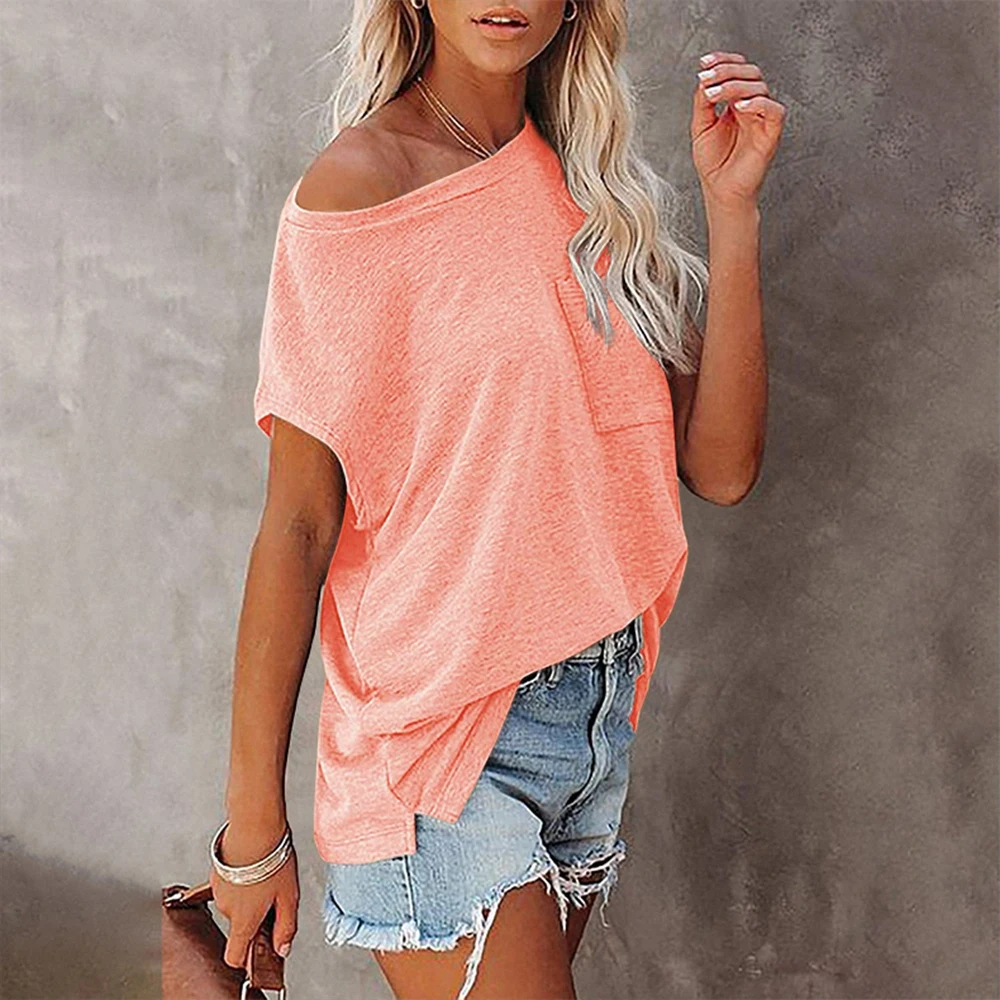 Solid Tops Tee Shirts Women Pocket T-shirt 2021 Summer Casual O-neck Loose T Shirt Short Sleeve Female Soft Tops Mujer
Solid Tops Tee Shirts Women Pocket T-shirt 2021 Summer Casual O-neck Loose T Shirt Short Sleeve Female Soft Tops Mujer