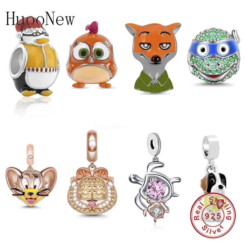 Cartoon Animal Charms Fit Bracelet 925 Sterling Silver Insect Dog Fox Tortoise Cat Birds Frog Penguin Charm Bead Women Berloque
Cartoon Animal Charms Fit Bracelet 925 Sterling Silver Insect Dog Fox Tortoise Cat Birds Frog Penguin Charm Bead Women Berloque