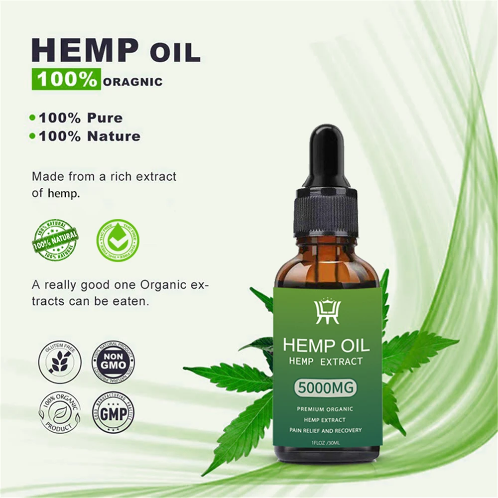 30ML Absolutely 5000mg Pure Hemp Oil for Pain Relief Anti-Stress Organic Hemp Extract Drops For Facial Body Skin Care
30ML Absolutely 5000mg Pure Hemp Oil for Pain Relief Anti-Stress Organic Hemp Extract Drops For Facial Body Skin Care