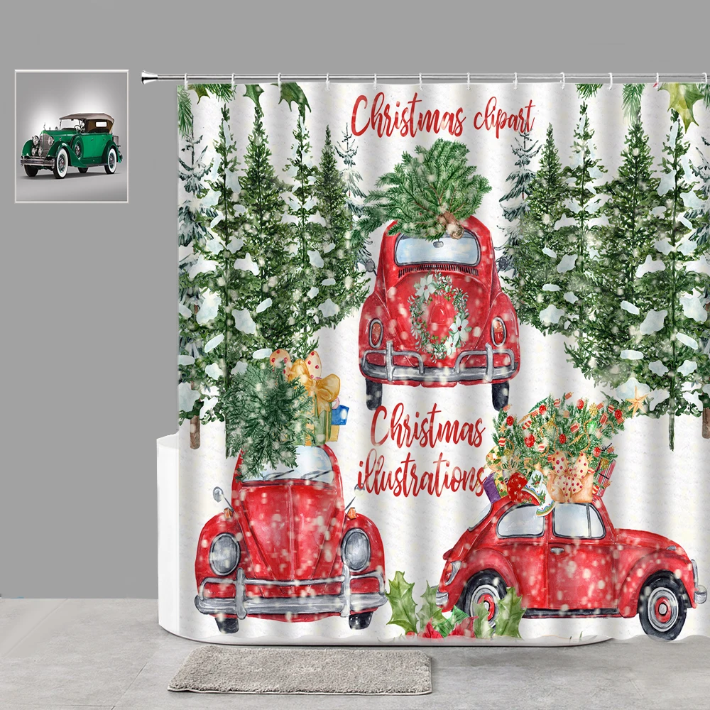 Christmas Decoration Pattern Shower Curtain Winter Snow Covered Pine Forest Red Truck Xmas Home Decor Bathroom Curtain Set
Christmas Decoration Pattern Shower Curtain Winter Snow Covered Pine Forest Red Truck Xmas Home Decor Bathroom Curtain Set