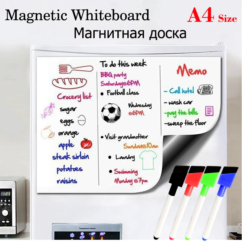 A4 Size Soft Magnetic Whiteboard Fridge Sticker Dry Erase White Board Calendar Home School Month Week Planner Table
A4 Size Soft Magnetic Whiteboard Fridge Sticker Dry Erase White Board Calendar Home School Month Week Planner Table
