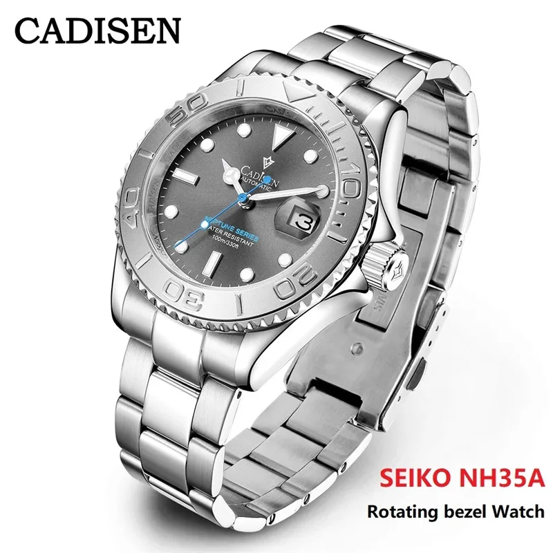 2021 CADISEN New Men Automatic Watch Top Brand Luxury Mechanical Wristwatch 100M Waterproof NH35A Rotating bezel Watch For Men
2021 CADISEN New Men Automatic Watch Top Brand Luxury Mechanical Wristwatch 100M Waterproof NH35A Rotating bezel Watch For Men