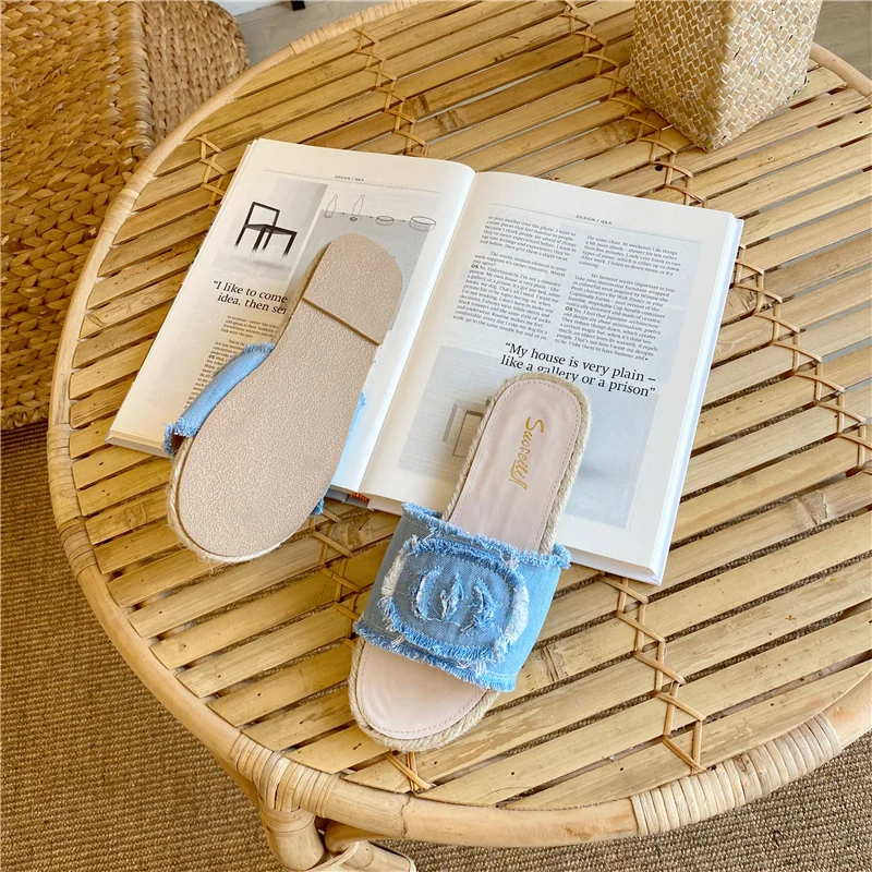 Classic Denim 2021 Straw woven rope Shoes Fisherman Shoes Flat Shoes European And American Lazy Sandals And Slippers Women's
Classic Denim 2021 Straw woven rope Shoes Fisherman Shoes Flat Shoes European And American Lazy Sandals And Slippers Women's