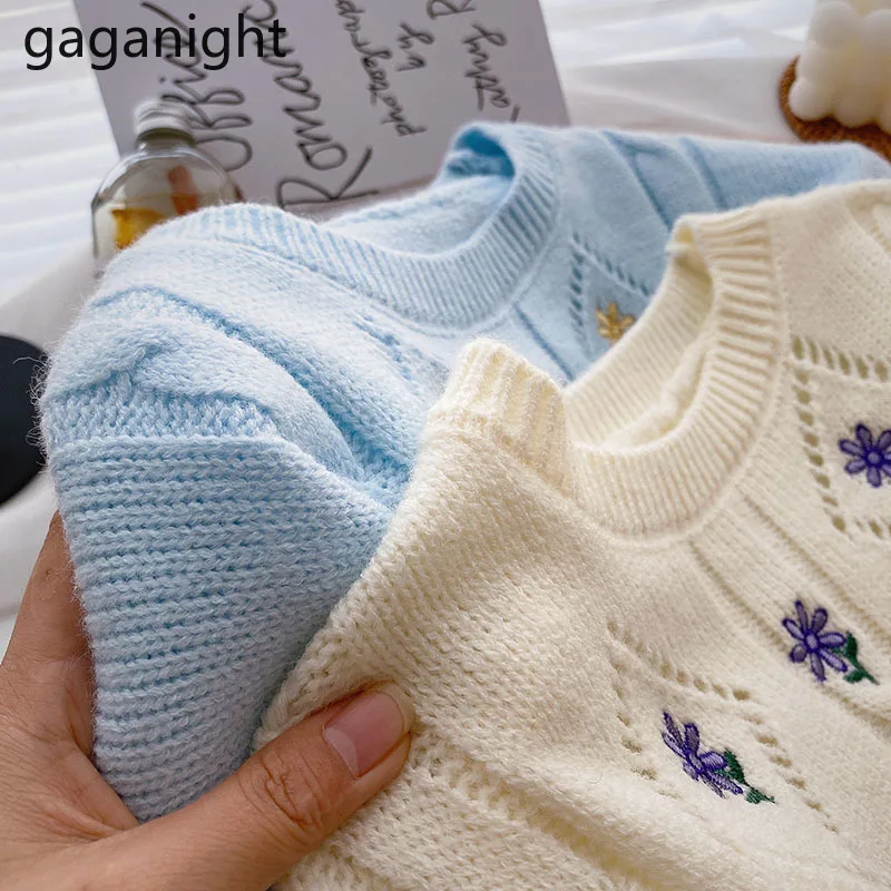 Gaganight милый женский свитер с цветочной вышивкой с длинными рукавами и круглым вырезом Модные женские шикарные пуловеры в Корейском стиле 2021...
Gaganight милый женский свитер с цветочной вышивкой с длинными рукавами и круглым вырезом Модные женские шикарные пуловеры в Корейском стиле 2021...
