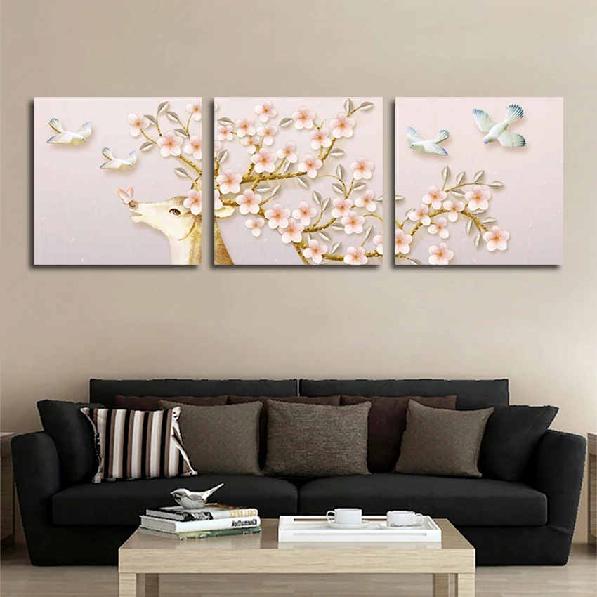 Natural Flowers Birds Sika Deer Wall Art Canvas Paintings Art Posters And Prints Wall Picture For Home Room Decoration 
Natural Flowers Birds Sika Deer Wall Art Canvas Paintings Art Posters And Prints Wall Picture For Home Room Decoration