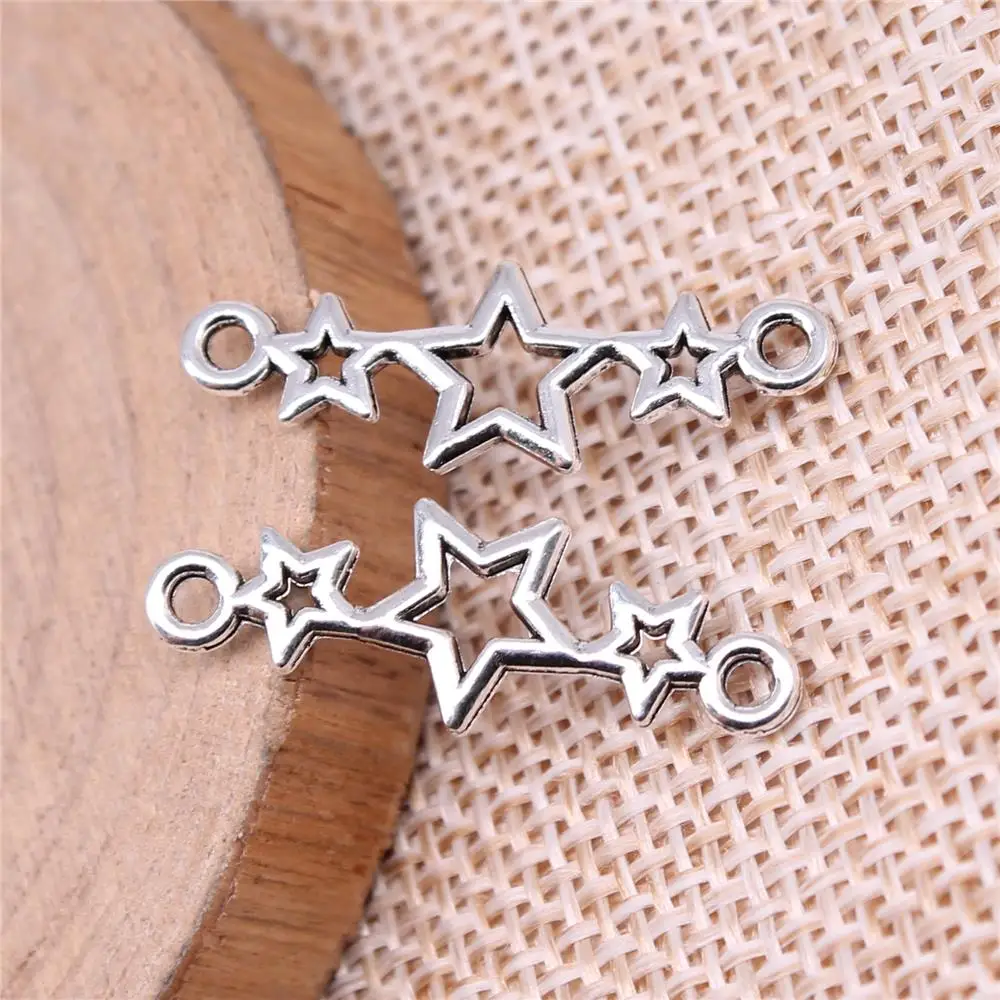 Stars Connector Charms For Jewelry Making Findings Handmade DIY Craft 40pcs Antique Silver Color 25x9mm
Stars Connector Charms For Jewelry Making Findings Handmade DIY Craft 40pcs Antique Silver Color 25x9mm