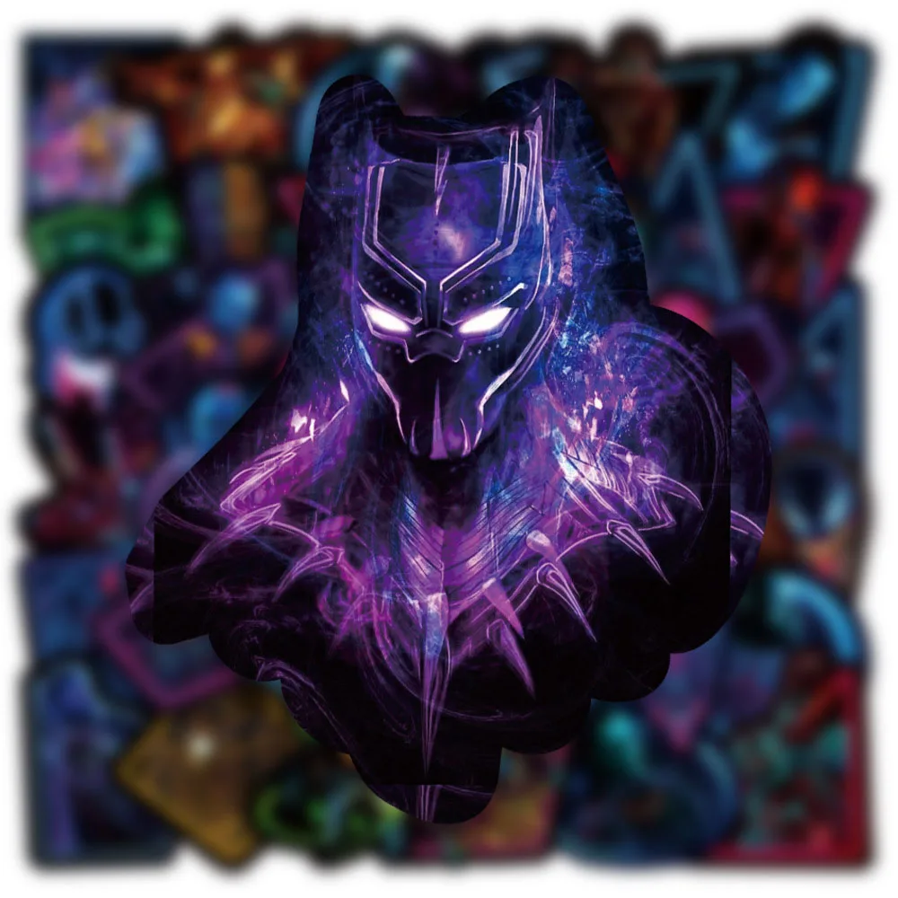 10/30/50/100 шт Disney Marvel Neon Мстители Железный человек Человек паук аниме наклейки