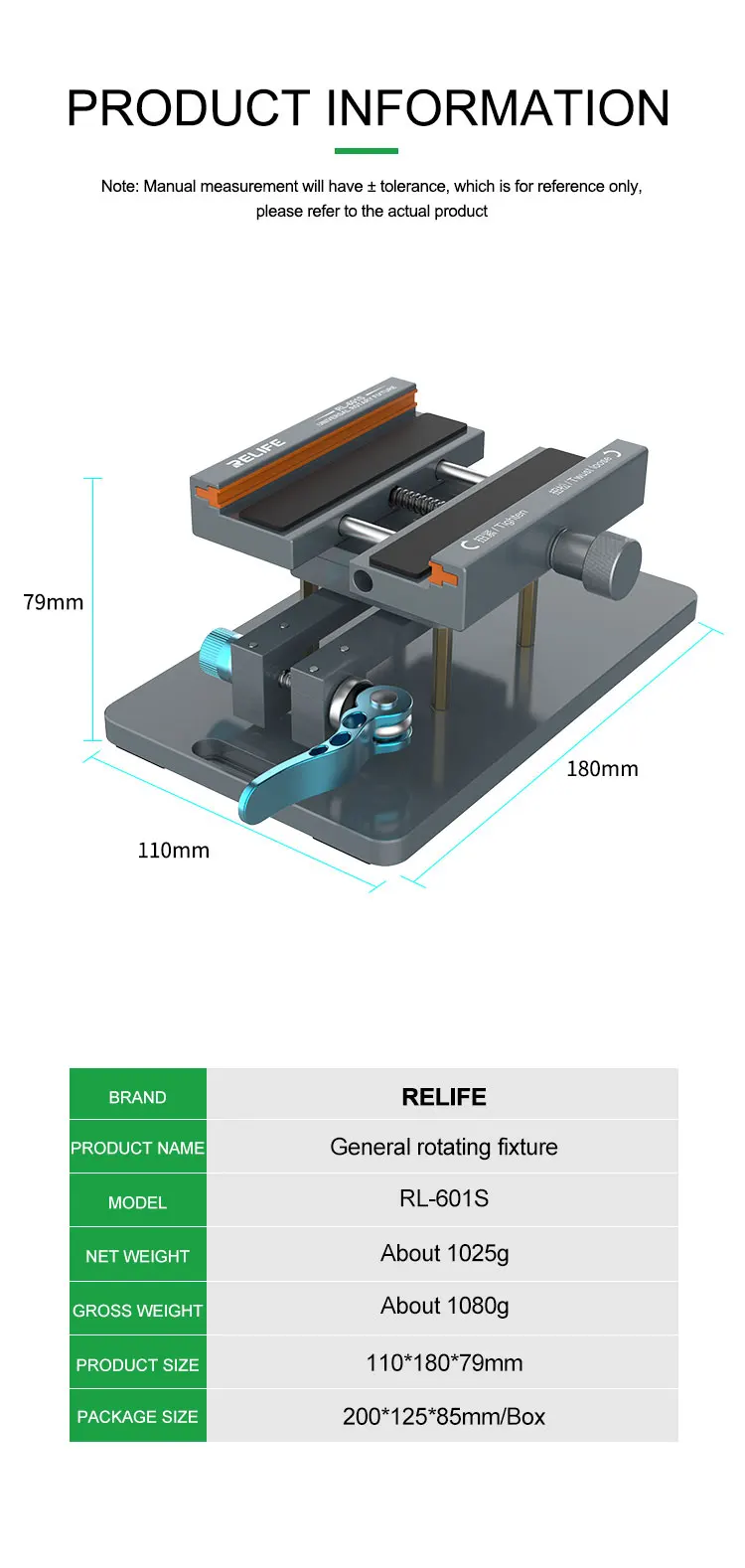 RL-601S Anti-slip Rotating universal fixture Clamp Holder easy quick remove the back cover glass for Iphone SAMSUNG HUAWEI
RL-601S Anti-slip Rotating universal fixture Clamp Holder easy quick remove the back cover glass for Iphone SAMSUNG HUAWEI
