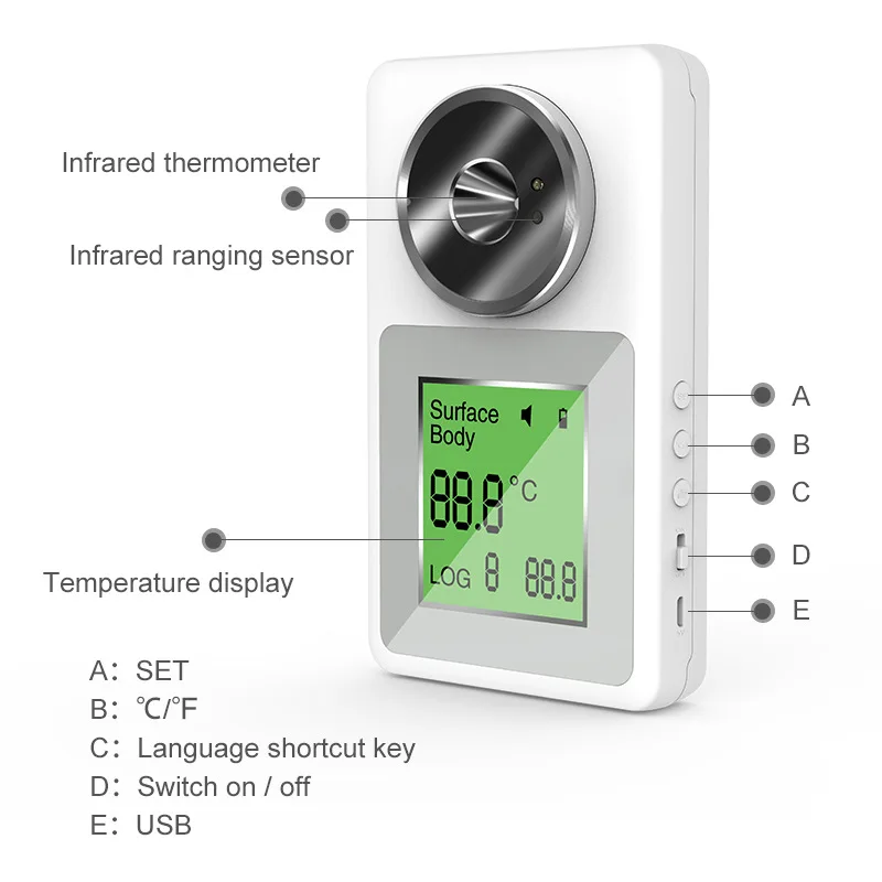 Wall-Mounted Thermometer Smart Home Non-Contact Infrared Automatic Sensor Body Digital Temperature Scanner Supports Fever Alarm
Wall-Mounted Thermometer Smart Home Non-Contact Infrared Automatic Sensor Body Digital Temperature Scanner Supports Fever Alarm