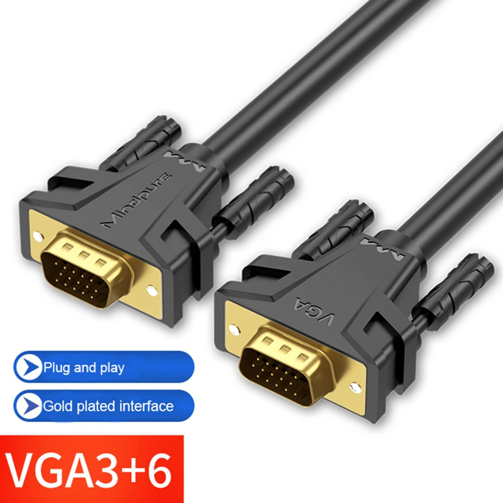 VGA Cable Male to Male 1080P 15 Pin VGA to VGA Cable for Monitor Projector TV 3+6 Cord 1.5m 3m 5m 10m 15m VGA Converter Extender
VGA Cable Male to Male 1080P 15 Pin VGA to VGA Cable for Monitor Projector TV 3+6 Cord 1.5m 3m 5m 10m 15m VGA Converter Extender