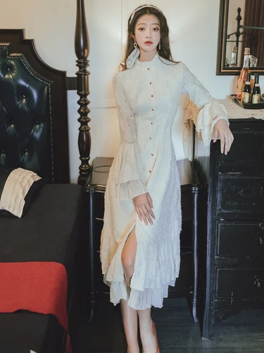 Korean 2019 A-line Fashion Summer Dress Brief Single Breasted Dresses Flarre Sleeve High Waist Vintage Women Dresses
Korean 2019 A-line Fashion Summer Dress Brief Single Breasted Dresses Flarre Sleeve High Waist Vintage Women Dresses