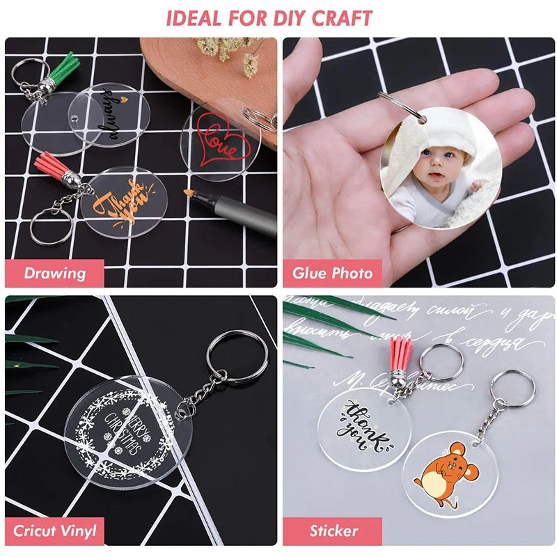 50Pcs Clear Keychains for Vinyl,Acrylic Transparent Circle Discs Acrylic Blanks Keychain Bulk for DIY Keychain,Crafting
50Pcs Clear Keychains for Vinyl,Acrylic Transparent Circle Discs Acrylic Blanks Keychain Bulk for DIY Keychain,Crafting