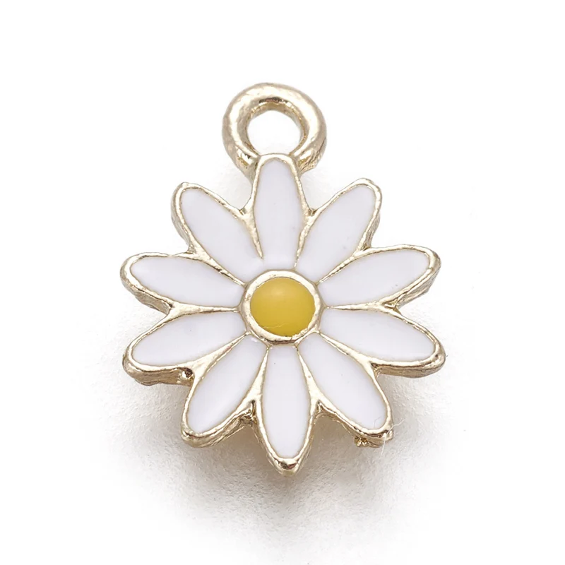 100pcs Small Daisy Flower Alloy Enamel Charms Pendant for Jewelry Making DIY Bracelet Necklace Accessories 13x9x1mm Hole: 1.4mm
100pcs Small Daisy Flower Alloy Enamel Charms Pendant for Jewelry Making DIY Bracelet Necklace Accessories 13x9x1mm Hole: 1.4mm