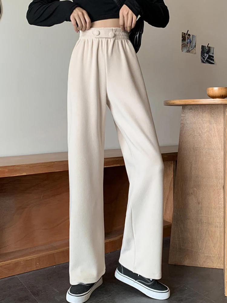 High Waist Leisure Wide Leg Pants Women's Autumn Winter 2020 New Pants Show Thin And Loose Straight Tube Knitted Pants Granny Pa
High Waist Leisure Wide Leg Pants Women's Autumn Winter 2020 New Pants Show Thin And Loose Straight Tube Knitted Pants Granny Pa