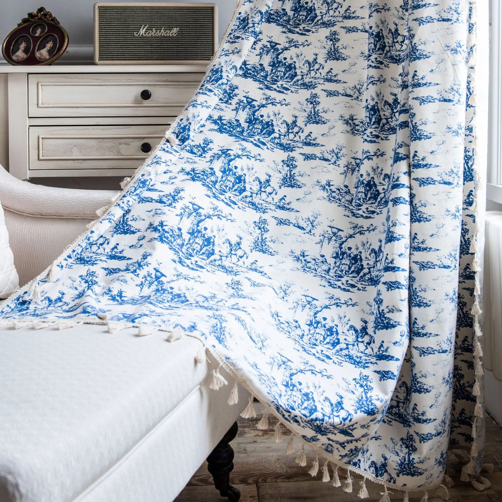 Modern Luxury Cotton-Linen Curtains Tassel Printed American Country Style Curtain Fringe Blue Kitchen Bedroom Living Room
Modern Luxury Cotton-Linen Curtains Tassel Printed American Country Style Curtain Fringe Blue Kitchen Bedroom Living Room