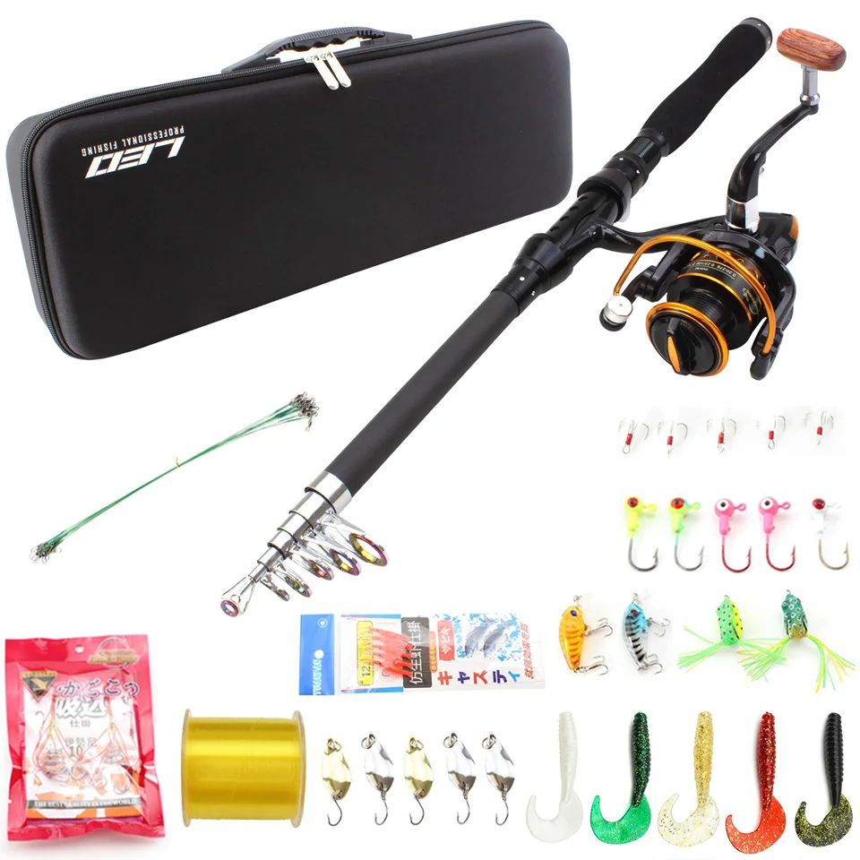 

High Carbon 1.8m-3.0m telescopic fishing rod and Reels fishing bag Fishing tools set Travel Fishing Tackle Outdoor sports fish