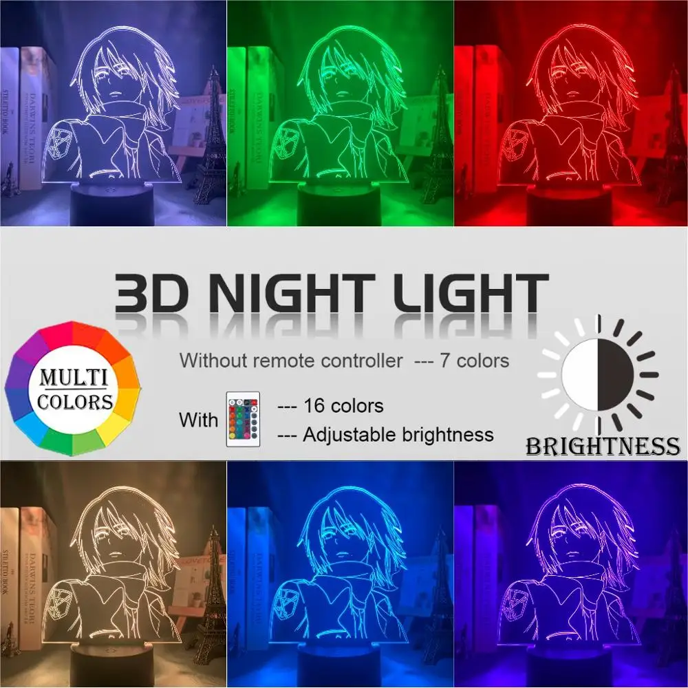 Led Night Light Anime Attack on Titan Mikasa Ackerman Lamp for Room Decor Light Cool Birthday Gift Bedside Desk Lamp Battery
Led Night Light Anime Attack on Titan Mikasa Ackerman Lamp for Room Decor Light Cool Birthday Gift Bedside Desk Lamp Battery