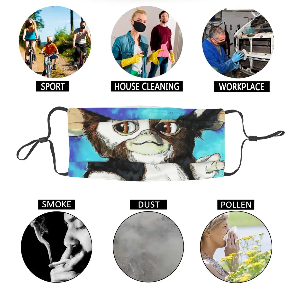 Gremlins Gizmo Reusable Unisex Face Mask 80s Horror Sci Fi Mogwai Anti Haze Dustproof Protection Cover Respirator Mouth Muffle
Gremlins Gizmo Reusable Unisex Face Mask 80s Horror Sci Fi Mogwai Anti Haze Dustproof Protection Cover Respirator Mouth Muffle