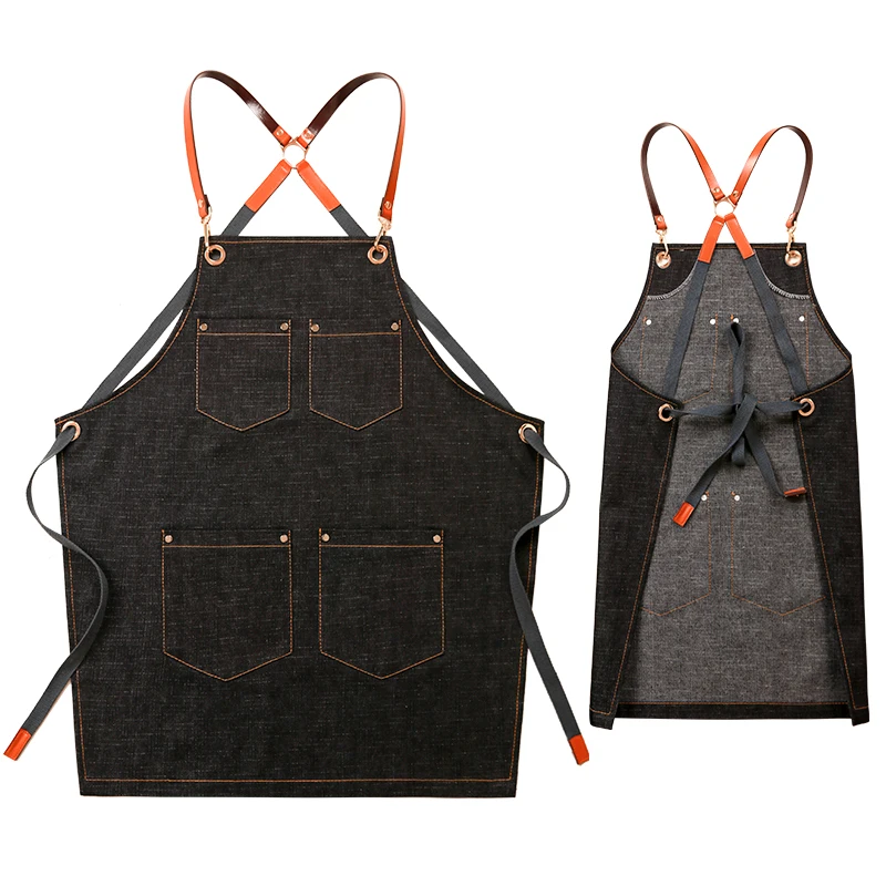 Denim apron printing tea shop barista restaurant baking drawing overalls custom logo
Denim apron printing tea shop barista restaurant baking drawing overalls custom logo