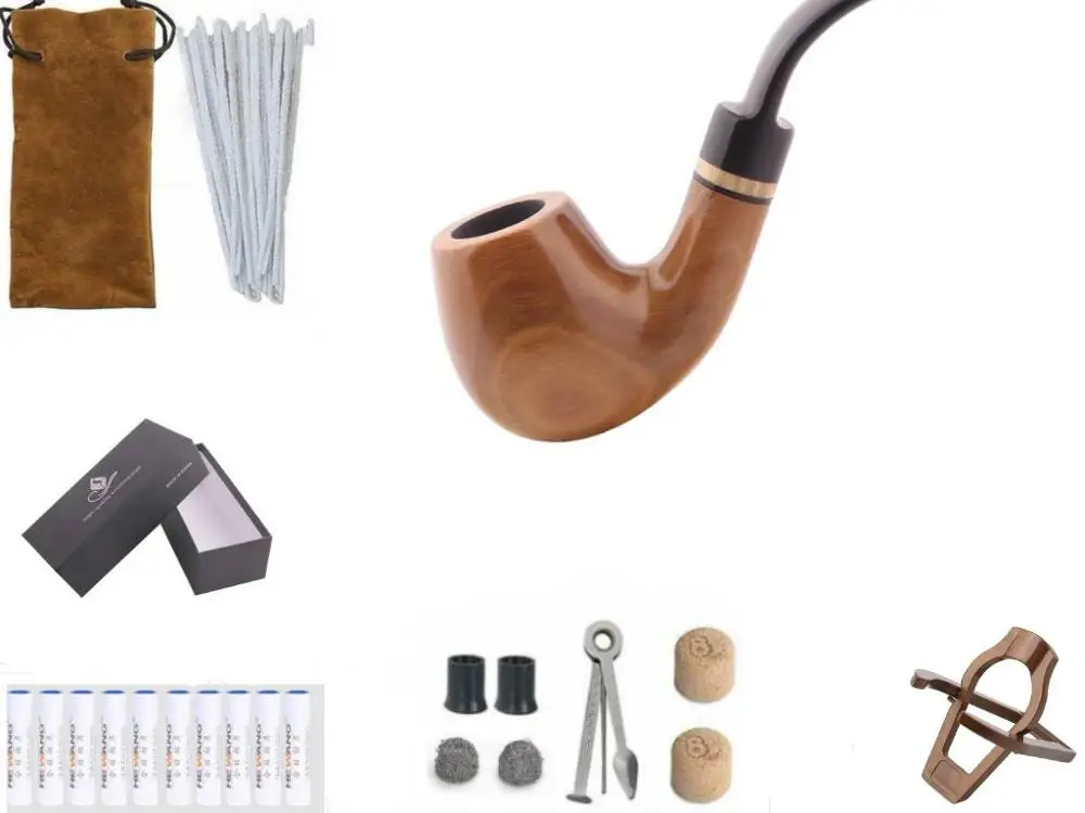 New Bent Wooden Smoking Pipe Tobacco Accessory 9mm Filter Ebony Wood Pipe Handmade Tobacco Pipe Smoke Tools Gift
New Bent Wooden Smoking Pipe Tobacco Accessory 9mm Filter Ebony Wood Pipe Handmade Tobacco Pipe Smoke Tools Gift
