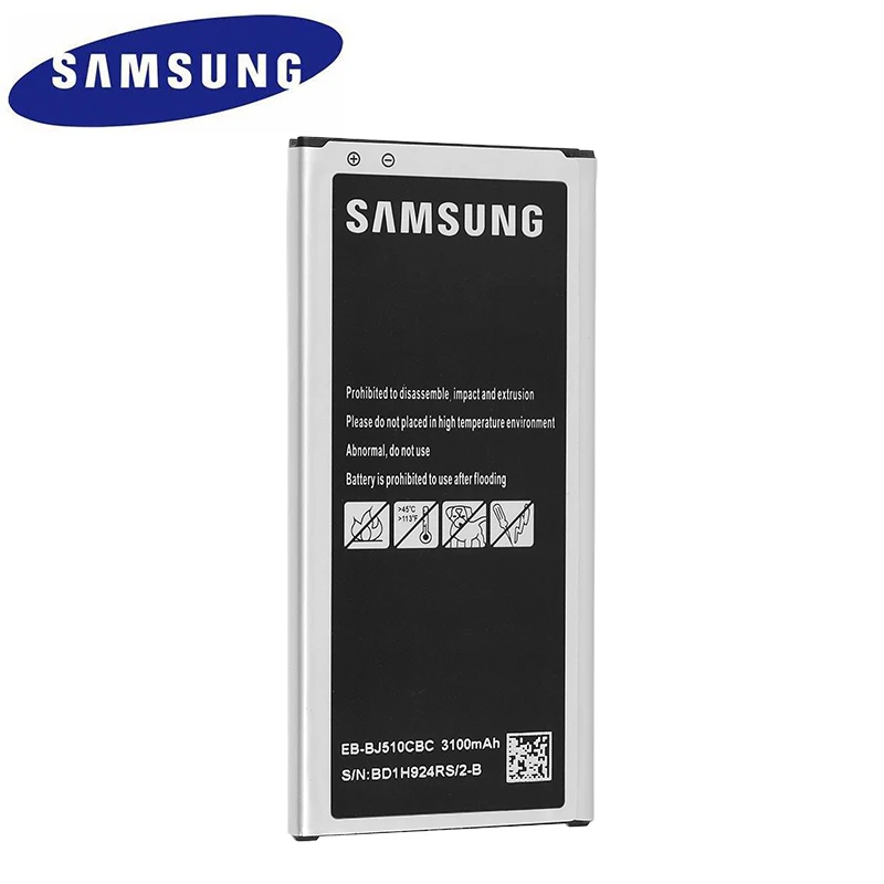 Original Replacement Samsung Battery For Galaxy J5 2016 Version j5109 j5108 J5 SM-J510 Genuine Phone Battery EB-BJ510CBC 3100mAh
Original Replacement Samsung Battery For Galaxy J5 2016 Version j5109 j5108 J5 SM-J510 Genuine Phone Battery EB-BJ510CBC 3100mAh