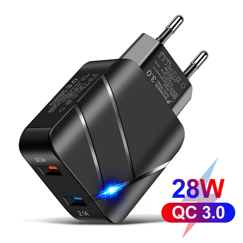 3.1A Quick Charge 3.0 LED Display 2Ports USB Phone Charger Fast Charging For iPhone 12 Pro Samsung S20 Charger EU Wall Adapter
3.1A Quick Charge 3.0 LED Display 2Ports USB Phone Charger Fast Charging For iPhone 12 Pro Samsung S20 Charger EU Wall Adapter