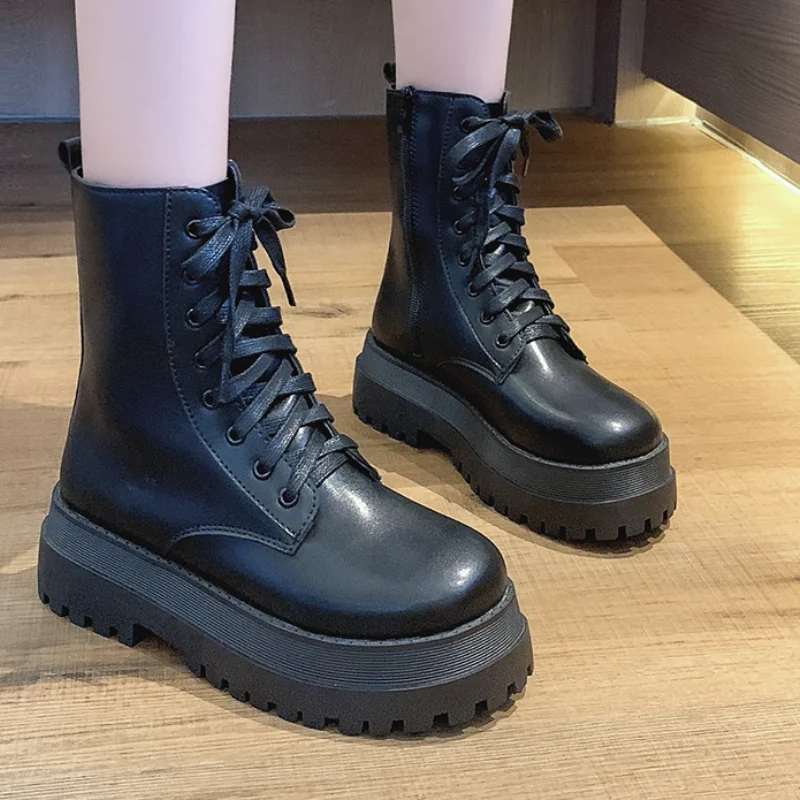 White Color Soft PU Leather Ankle Boots Women Platform Motorcycle Booties Female Autumn Winter Shoes Woman Goth Short Boots
White Color Soft PU Leather Ankle Boots Women Platform Motorcycle Booties Female Autumn Winter Shoes Woman Goth Short Boots