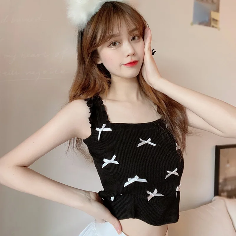 Fashion Retro Knitted Camisole Vest Summer Tank Tops Women Sweet Camis Tops
Fashion Retro Knitted Camisole Vest Summer Tank Tops Women Sweet Camis Tops