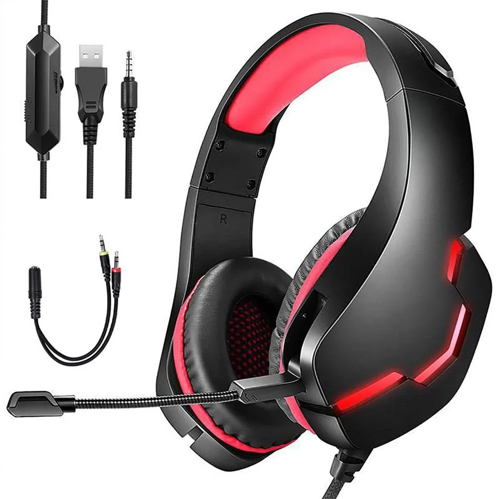 USB Wired Gaming Headset 3.5mm Stereo Surround Headphone LED Light Over Ear Computer Gaming Earphone for PS4 Xbox One/PS5
USB Wired Gaming Headset 3.5mm Stereo Surround Headphone LED Light Over Ear Computer Gaming Earphone for PS4 Xbox One/PS5