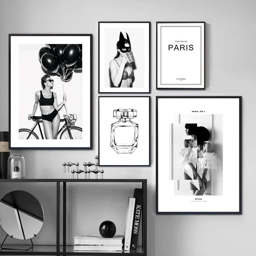 Paris Fashion Posters Sexy Woman Black White Canvas Perfume Prints Paintings Wall Art Pictures For Living Room Home Decor
Paris Fashion Posters Sexy Woman Black White Canvas Perfume Prints Paintings Wall Art Pictures For Living Room Home Decor