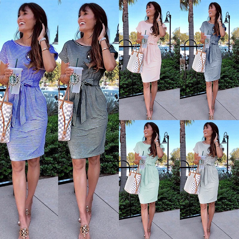 NEW Sweet Dress Women Summer Sexy Belt Tie Up Work Office Striped Short sleeve Short Dress Vestidos De Verano Mujeres 2020
NEW Sweet Dress Women Summer Sexy Belt Tie Up Work Office Striped Short sleeve Short Dress Vestidos De Verano Mujeres 2020