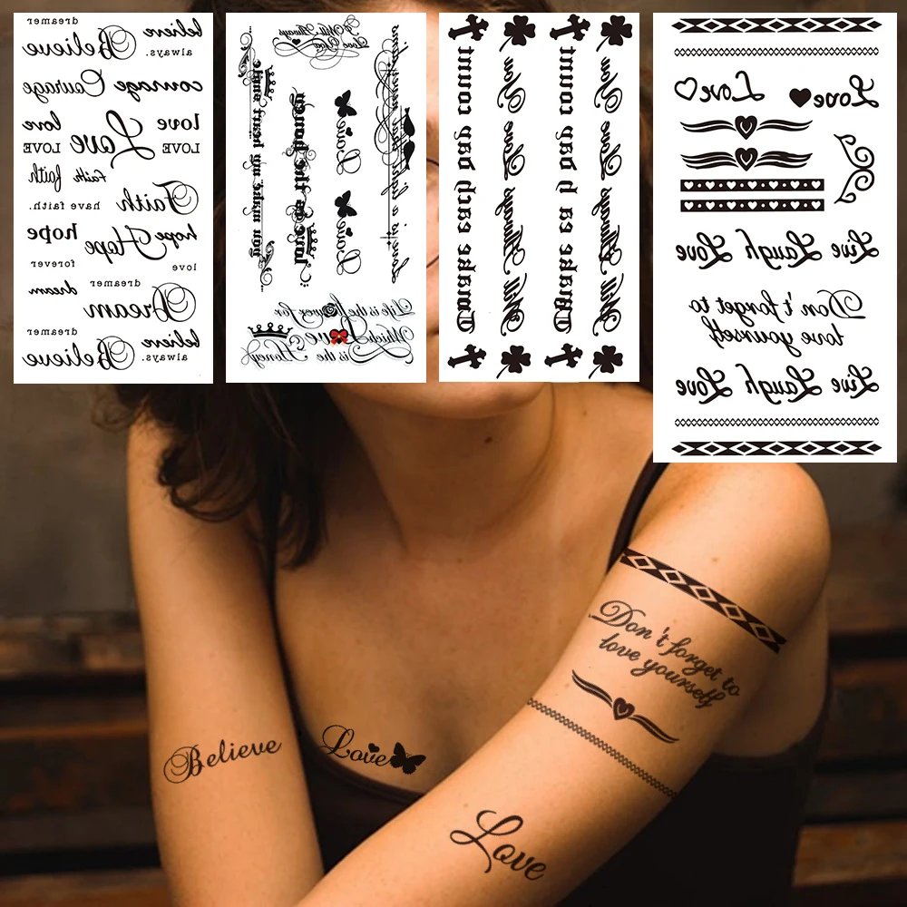 Black Letters Fake Temporary Tattoo For Women Kids Girls Small Word Tattoos Sticker Clavicle Skewers Water Transfer Chains Tatoo
Black Letters Fake Temporary Tattoo For Women Kids Girls Small Word Tattoos Sticker Clavicle Skewers Water Transfer Chains Tatoo