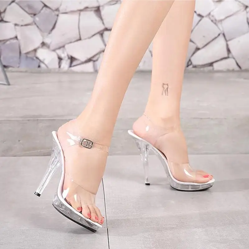 12 CM Height Crystal Slippers Female Summer Waterproof Platform Non-slip Thick Sole Transparent PVC Sandals Womens Pumps 2021
12 CM Height Crystal Slippers Female Summer Waterproof Platform Non-slip Thick Sole Transparent PVC Sandals Womens Pumps 2021