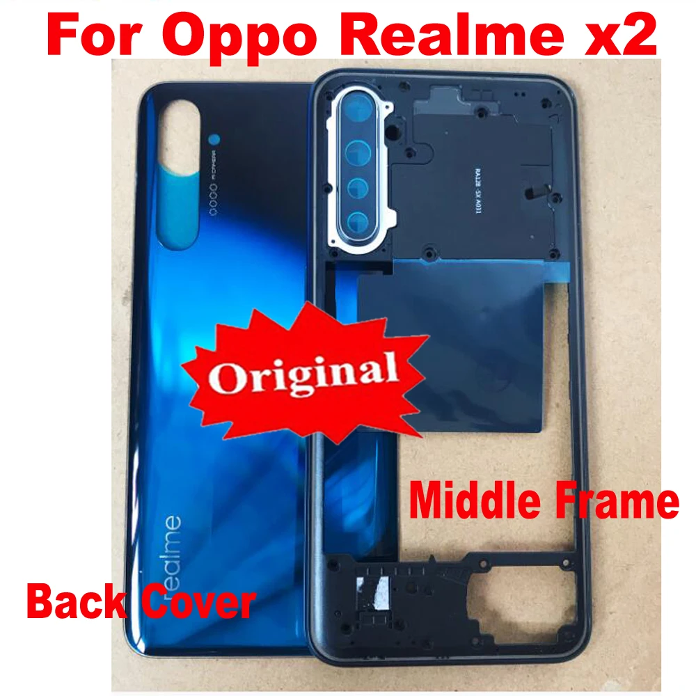 Original Back Battery Cover Housing Door Rear Case+ Middle Frame with Camera Glass Lens +Power Volume Buttons For Oppo realme X2
Original Back Battery Cover Housing Door Rear Case+ Middle Frame with Camera Glass Lens +Power Volume Buttons For Oppo realme X2