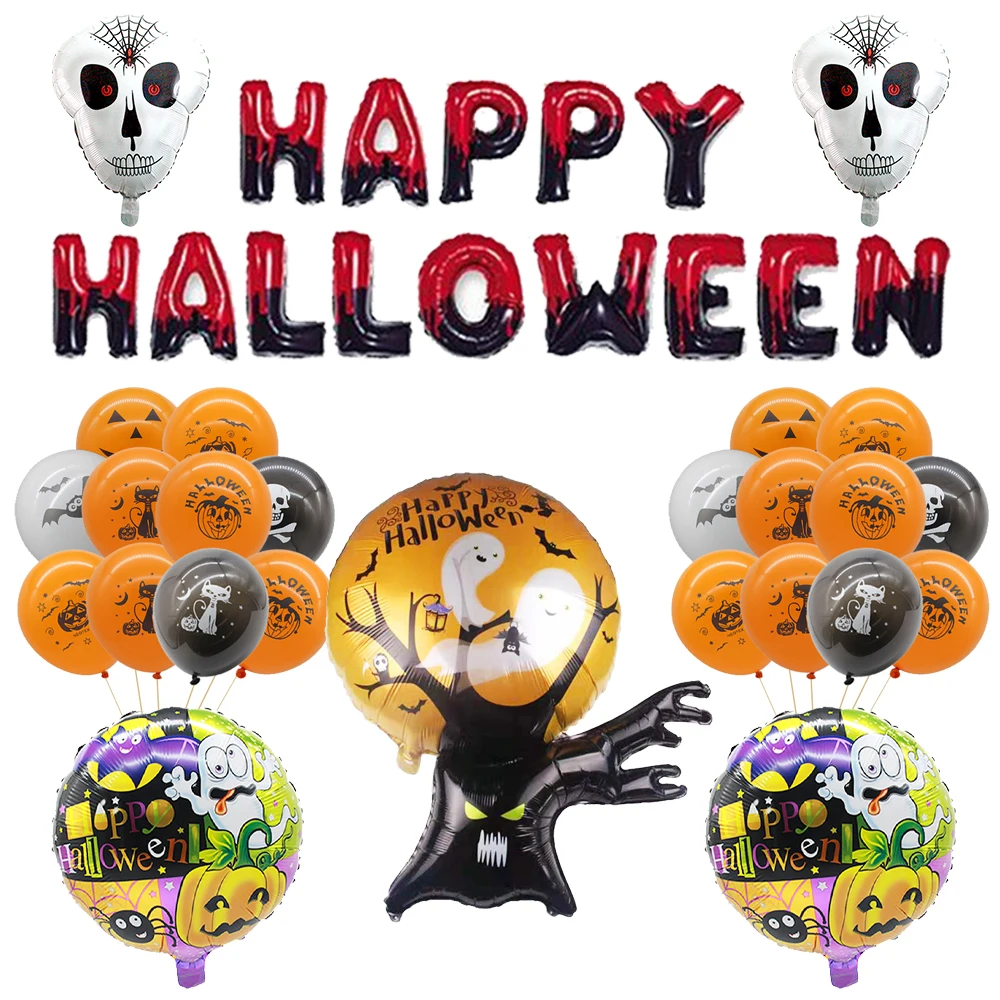 26 Pcs/lot Happy Halloween Decorations Balloons Pumpkin Ghost Latex Balloons Spider Foil Balloon Halloween Party Supplies Globos
26 Pcs/lot Happy Halloween Decorations Balloons Pumpkin Ghost Latex Balloons Spider Foil Balloon Halloween Party Supplies Globos