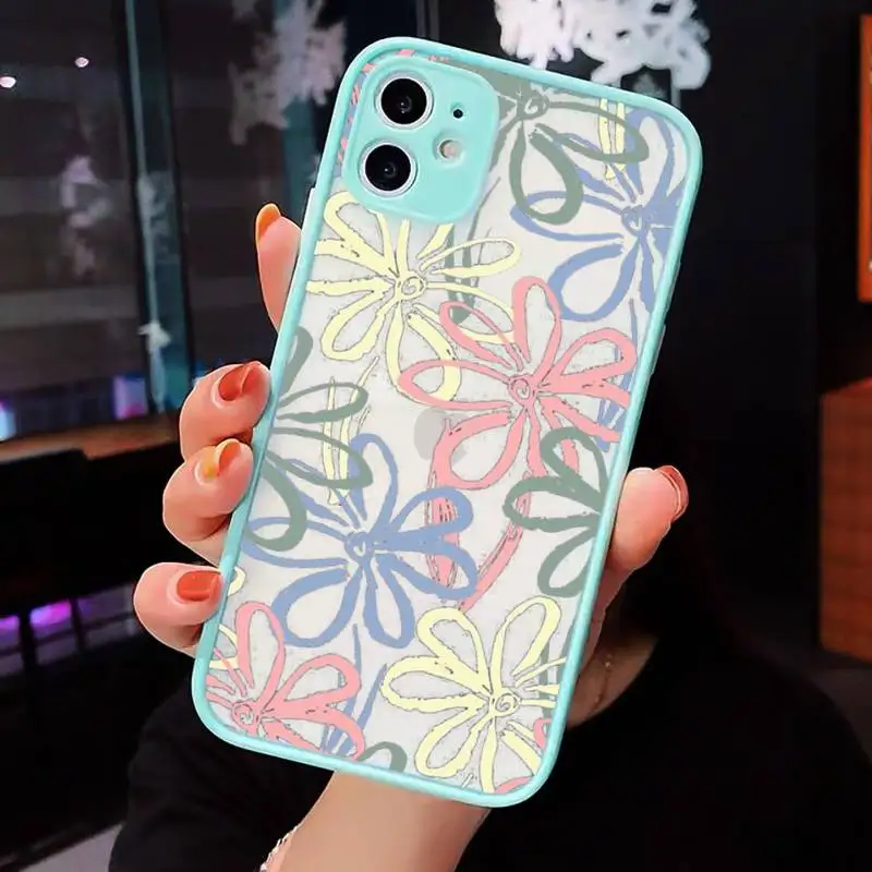 Phone Case For iPhone 12 11 Mini Pro XR XS Max 7 8 Plus X Cute cartoon daisy flower Matte transparent blue Cover
Phone Case For iPhone 12 11 Mini Pro XR XS Max 7 8 Plus X Cute cartoon daisy flower Matte transparent blue Cover