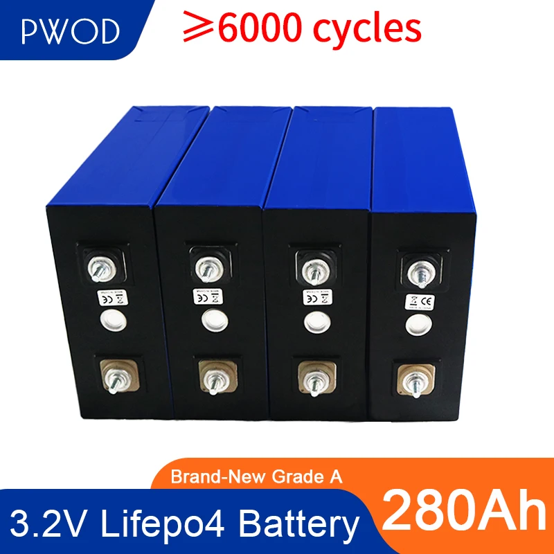 280Ah LiFePO4 Battery4PCS8PCS 3.2V 12v 24v 48v Pack New Version Fully Matched Genuine Grade A Inverter Cell Tax Free With Busbar
280Ah LiFePO4 Battery4PCS8PCS 3.2V 12v 24v 48v Pack New Version Fully Matched Genuine Grade A Inverter Cell Tax Free With Busbar