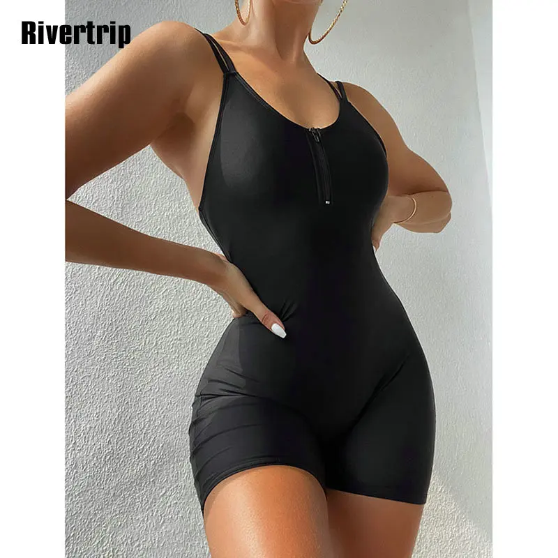 Rivertrip Black One Piece Swimsuit Boyleg Women's Swimwear 2022 Zipper Bodysuit Female Beachwear Double-strap Bathing Suit Sport
Rivertrip Black One Piece Swimsuit Boyleg Women's Swimwear 2022 Zipper Bodysuit Female Beachwear Double-strap Bathing Suit Sport