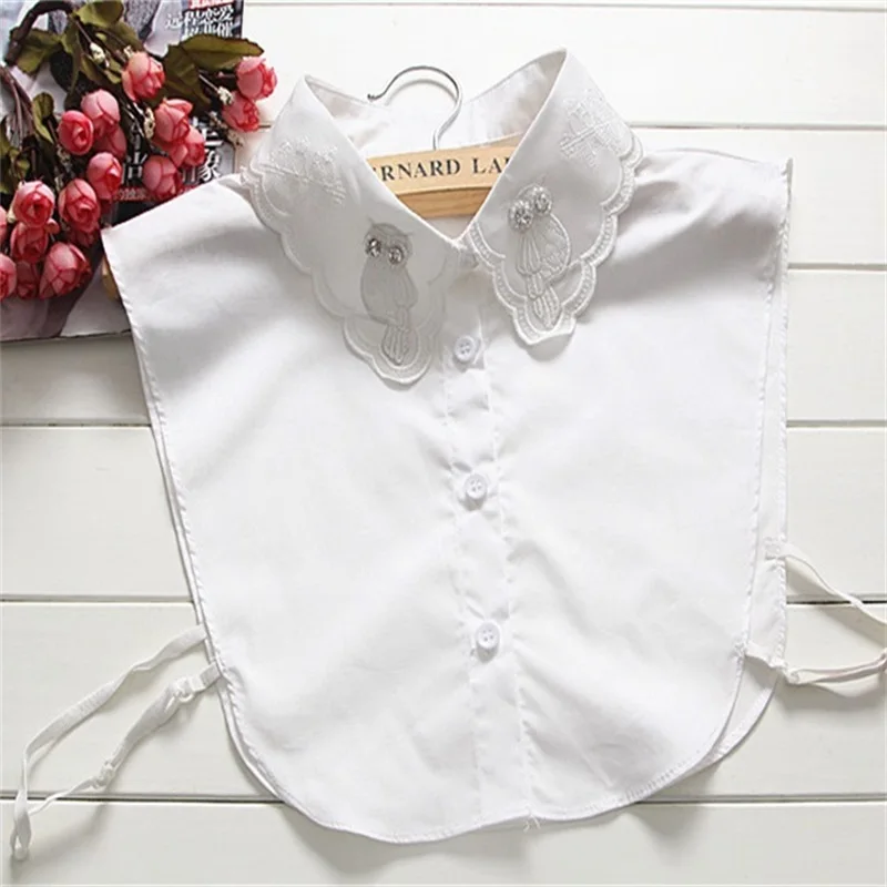 Женская Съемная рубашка, ложный воротник с совой, вышитый лацкан, блузка, топ, галстук, накладные воротники, женские аксессуары для одежды
Женская Съемная рубашка, ложный воротник с совой, вышитый лацкан, блузка, топ, галстук, накладные воротники, женские аксессуары для одежды