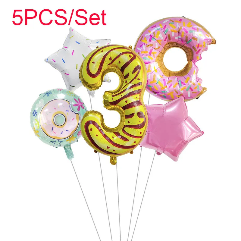 5pcs Donut Foil Balloons Set 32 Inch Pink Number 1 2 3 Year Candy Star Dot Latex Balloon Birthday Party Decorations Baby Shower
5pcs Donut Foil Balloons Set 32 Inch Pink Number 1 2 3 Year Candy Star Dot Latex Balloon Birthday Party Decorations Baby Shower