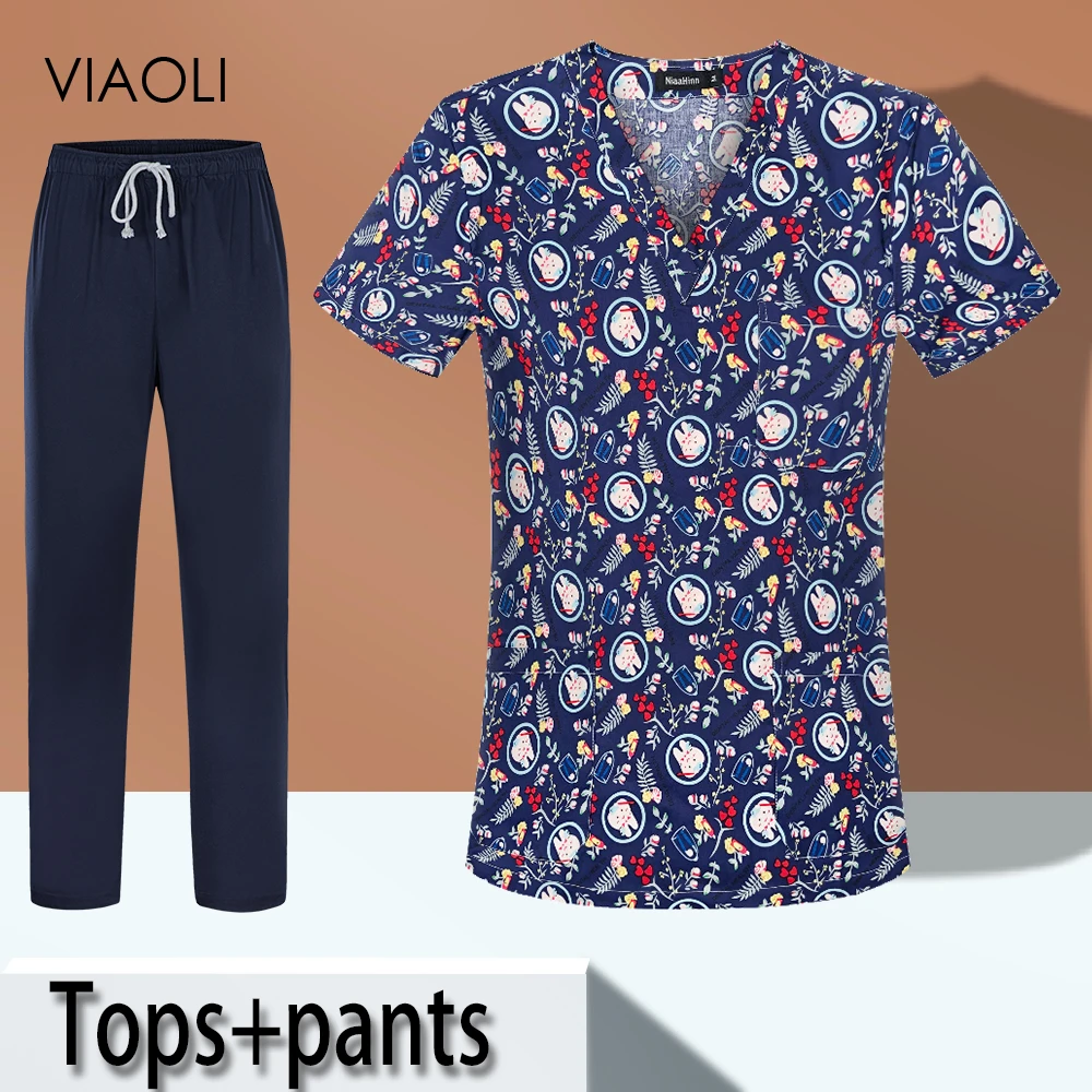 Wholesale V-neck Tops Working Uniform Nurse Uniform Women Short Sleeved Cotton Scrub Tops Blouse Dental Dentist Nursing Workwear 
Wholesale V-neck Tops Working Uniform Nurse Uniform Women Short Sleeved Cotton Scrub Tops Blouse Dental Dentist Nursing Workwear