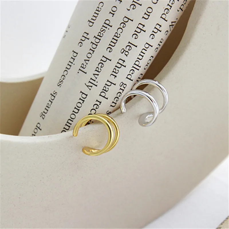 OBEAR 925 Sterling Silver Clip On Earrings Gold Korean INS Simple Double line Ear Clip Earring Fine Jewelry
OBEAR 925 Sterling Silver Clip On Earrings Gold Korean INS Simple Double line Ear Clip Earring Fine Jewelry