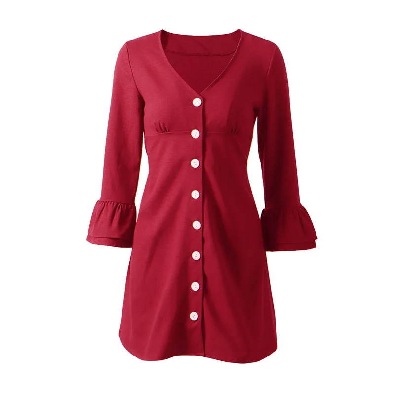 CUHAKCI Plus Size 2020 Women Autumn Dresses Butterfly Sleeve Sexy Dress Polyester Button Red V Neck Green Casual Dress Spring
CUHAKCI Plus Size 2020 Women Autumn Dresses Butterfly Sleeve Sexy Dress Polyester Button Red V Neck Green Casual Dress Spring